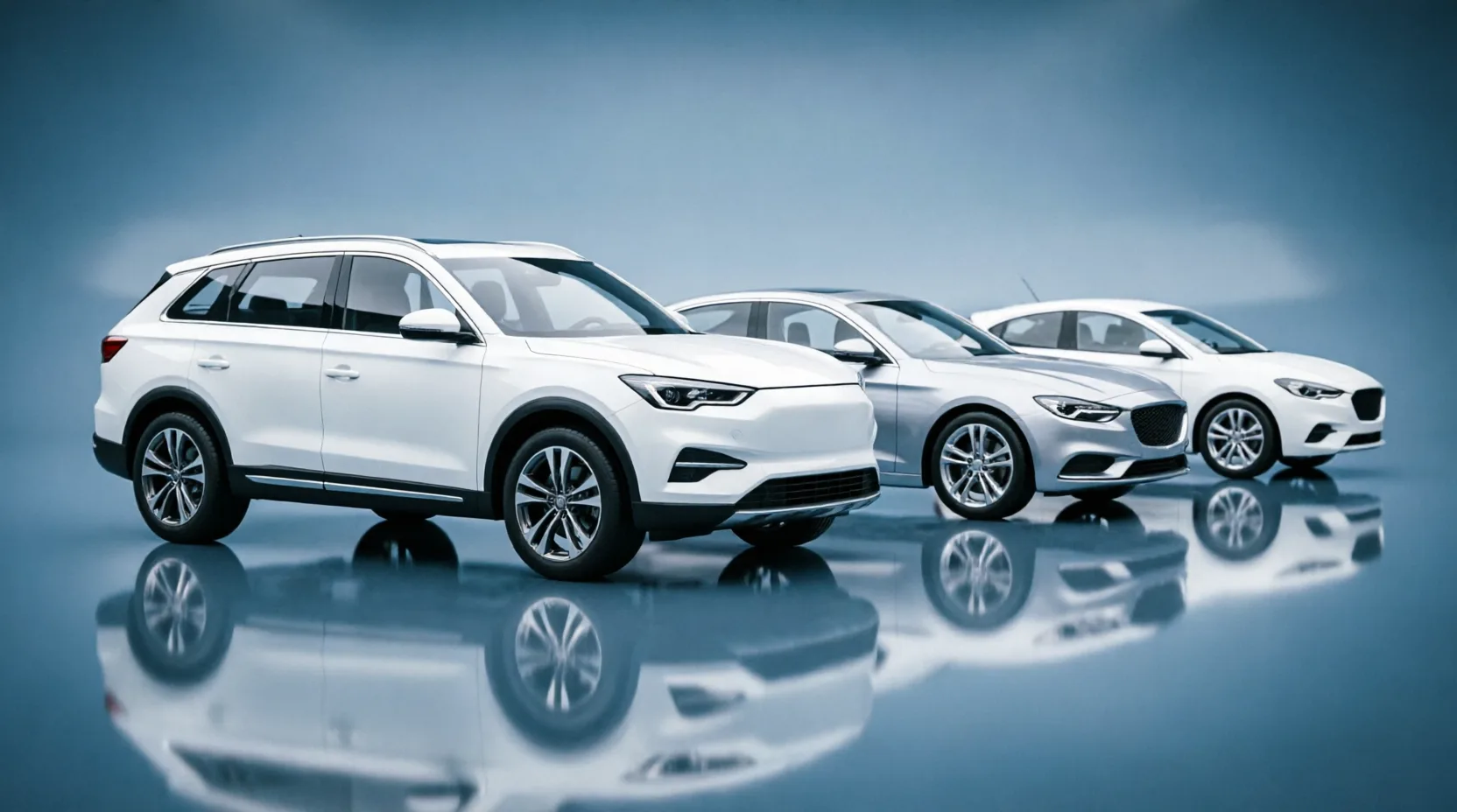 Automobili u redu na placu auto-salona